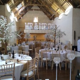 Dunster Tythe Barn Reception setting 260x260