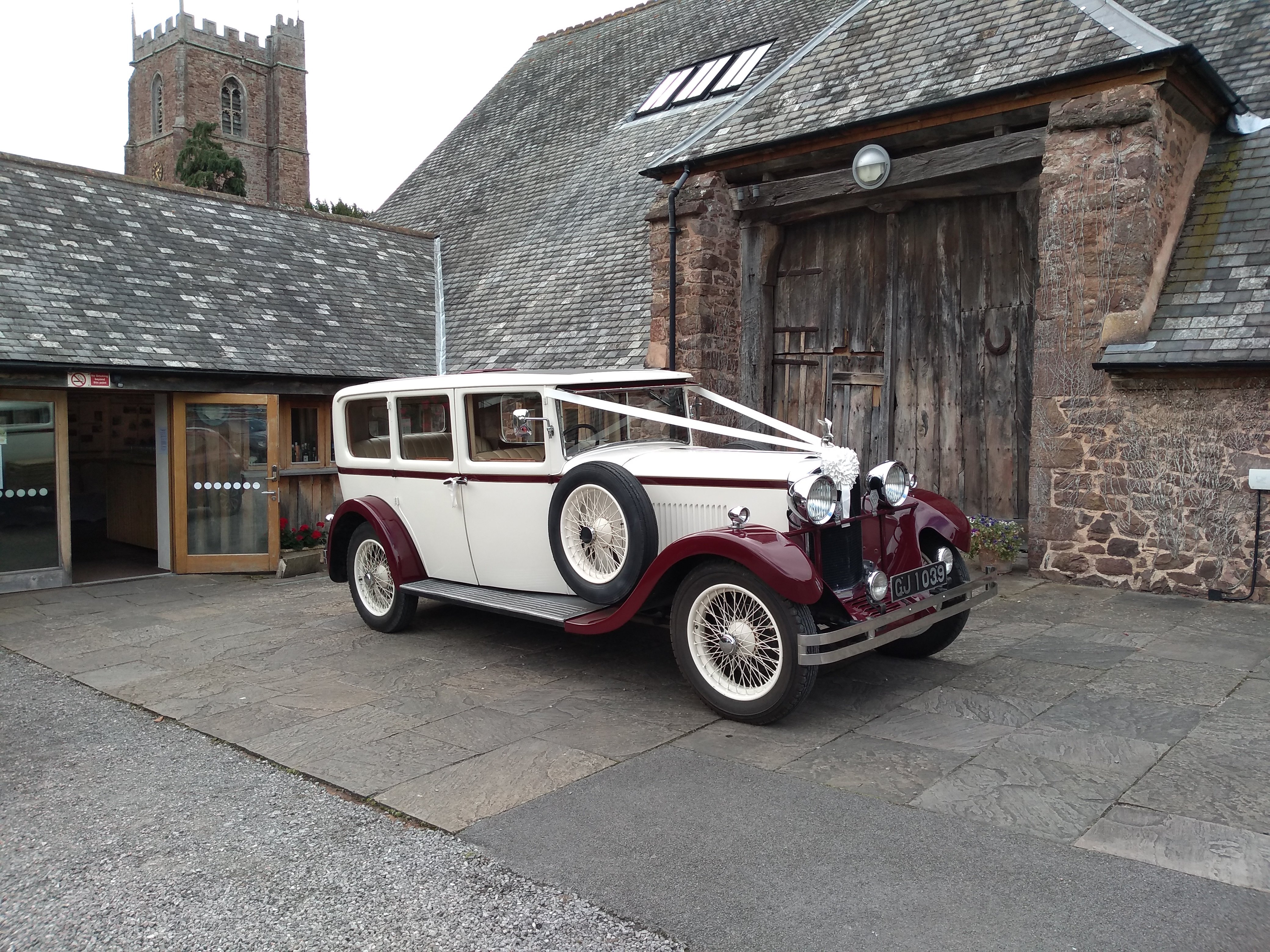 Dunster Tythe Barn Vintage Wedding Car