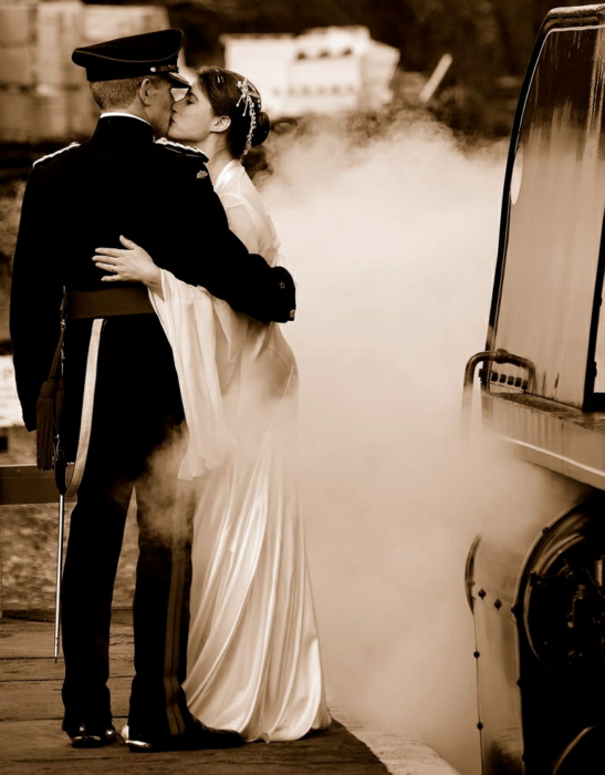 Bluebell Railway Wedding Couple Picture