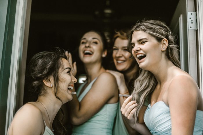 Bridesmaids Laughing