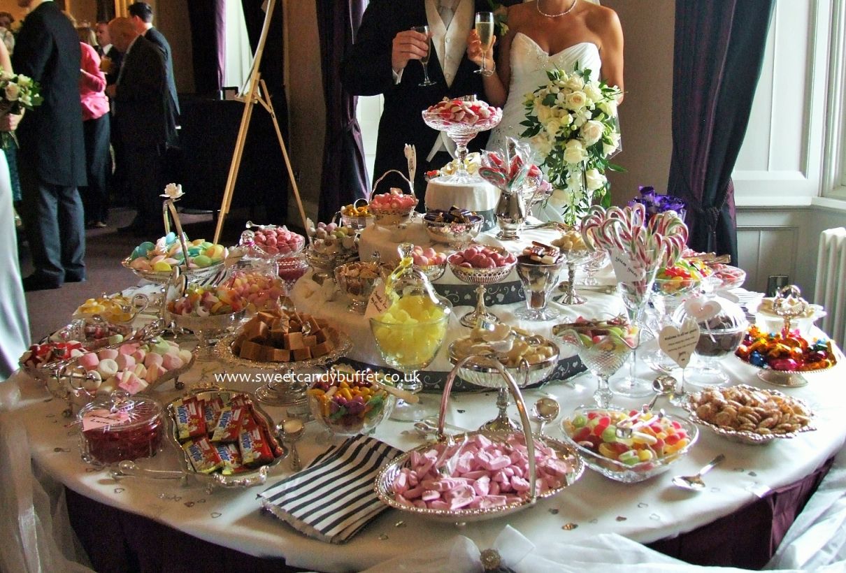 wedding sweets buffet table cart bespoke silver service midlands SCB sweet candy buffet