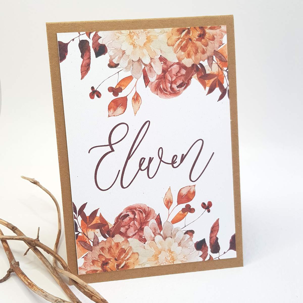autumn wedding table number
