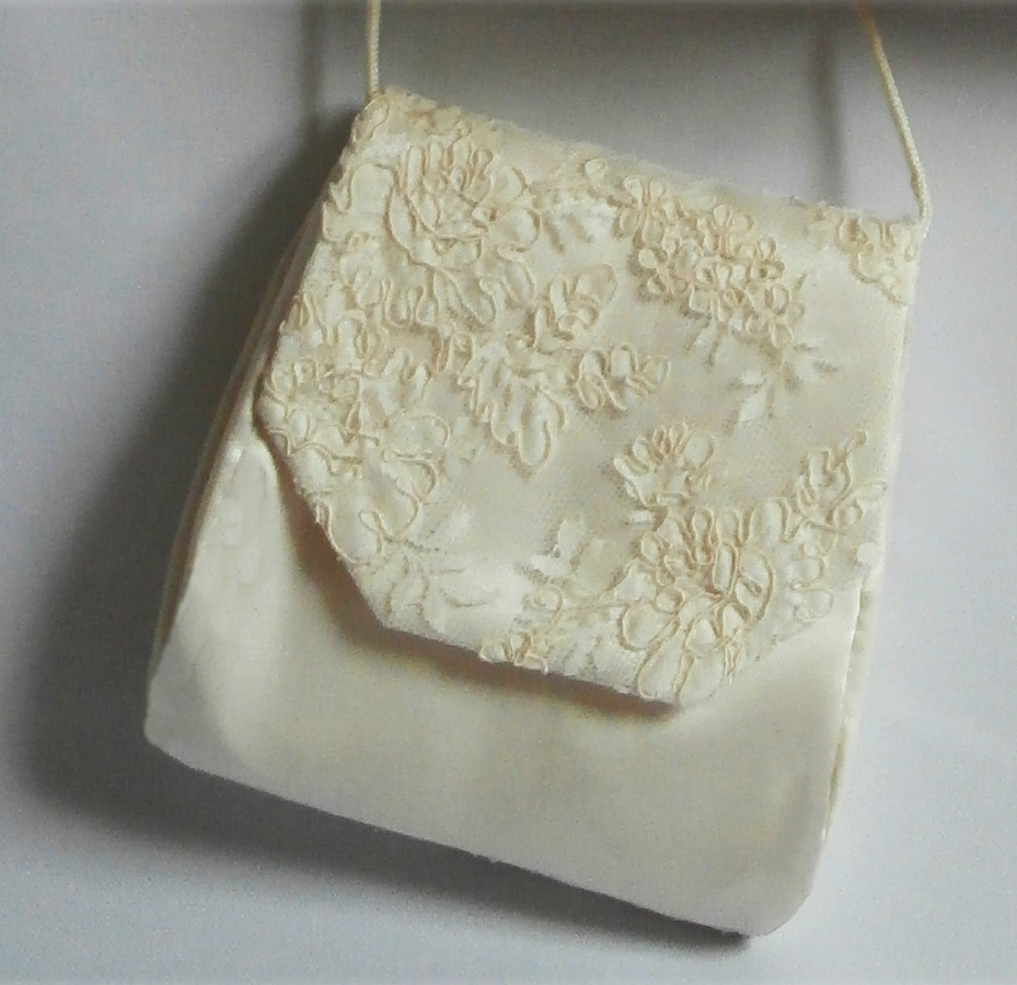 Silk and lace bridal bag