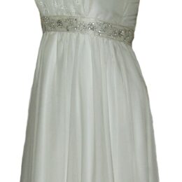 Short silk chiffon and satin wedding dress