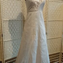 Silk and English lace wedding dress with small train