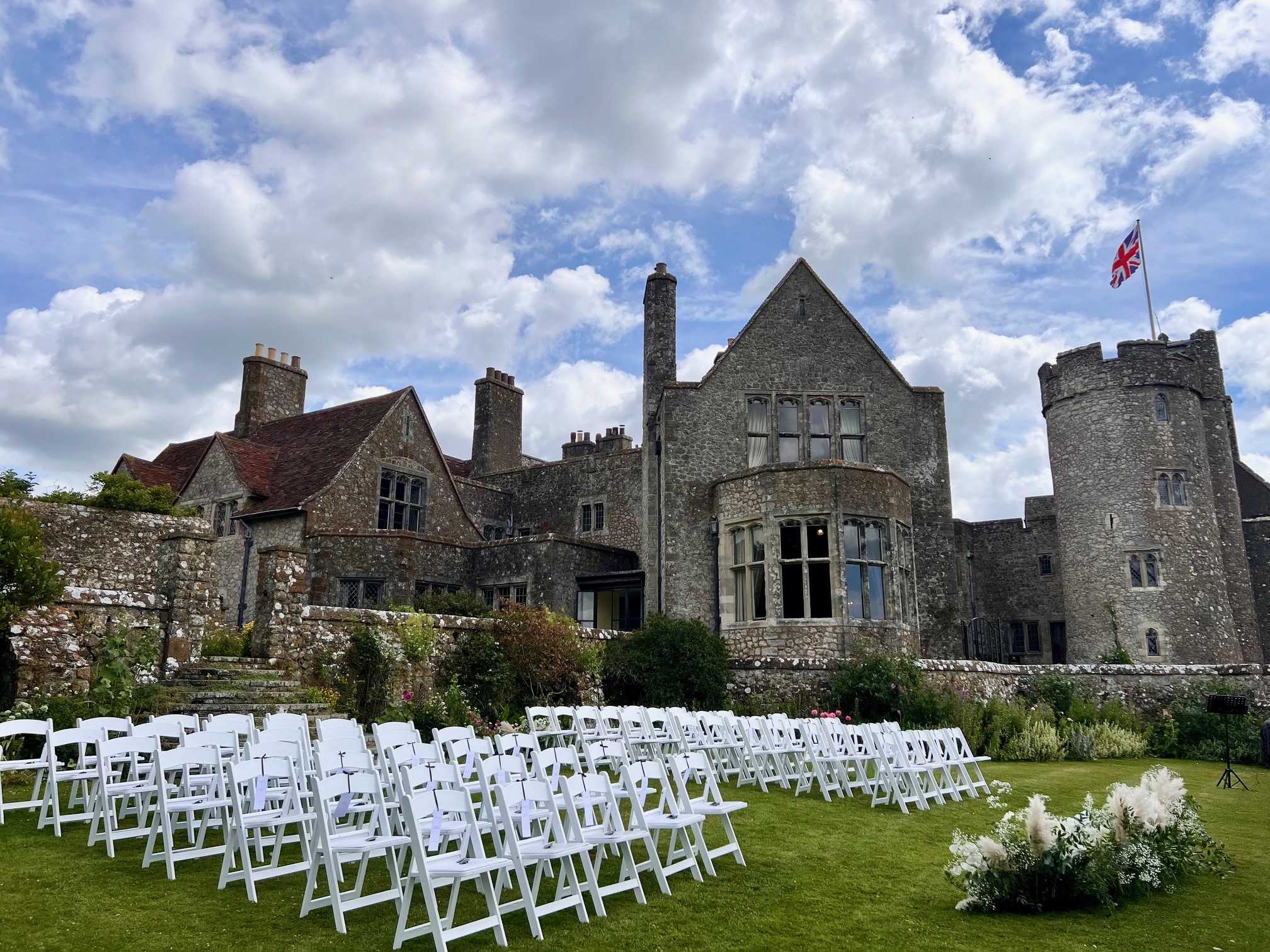 Lympne Castle outdoor wedding ceremony