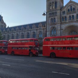 Vintage Red Bus wedding transport