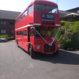 Vintage red bus company