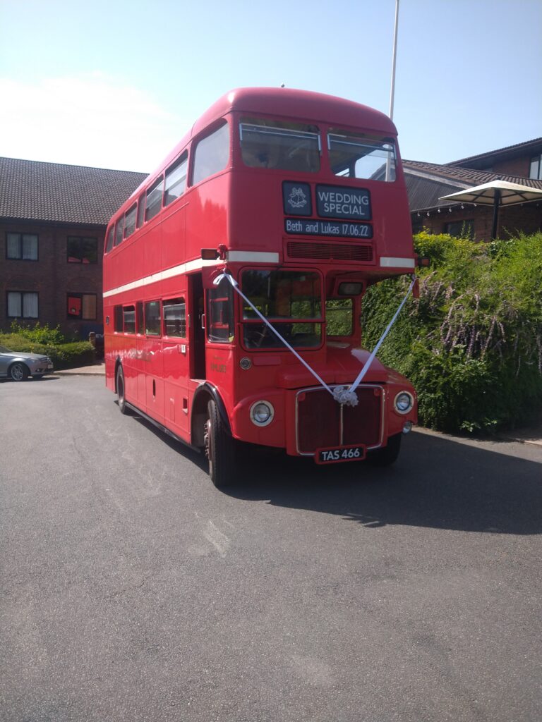 Vintage red bus company