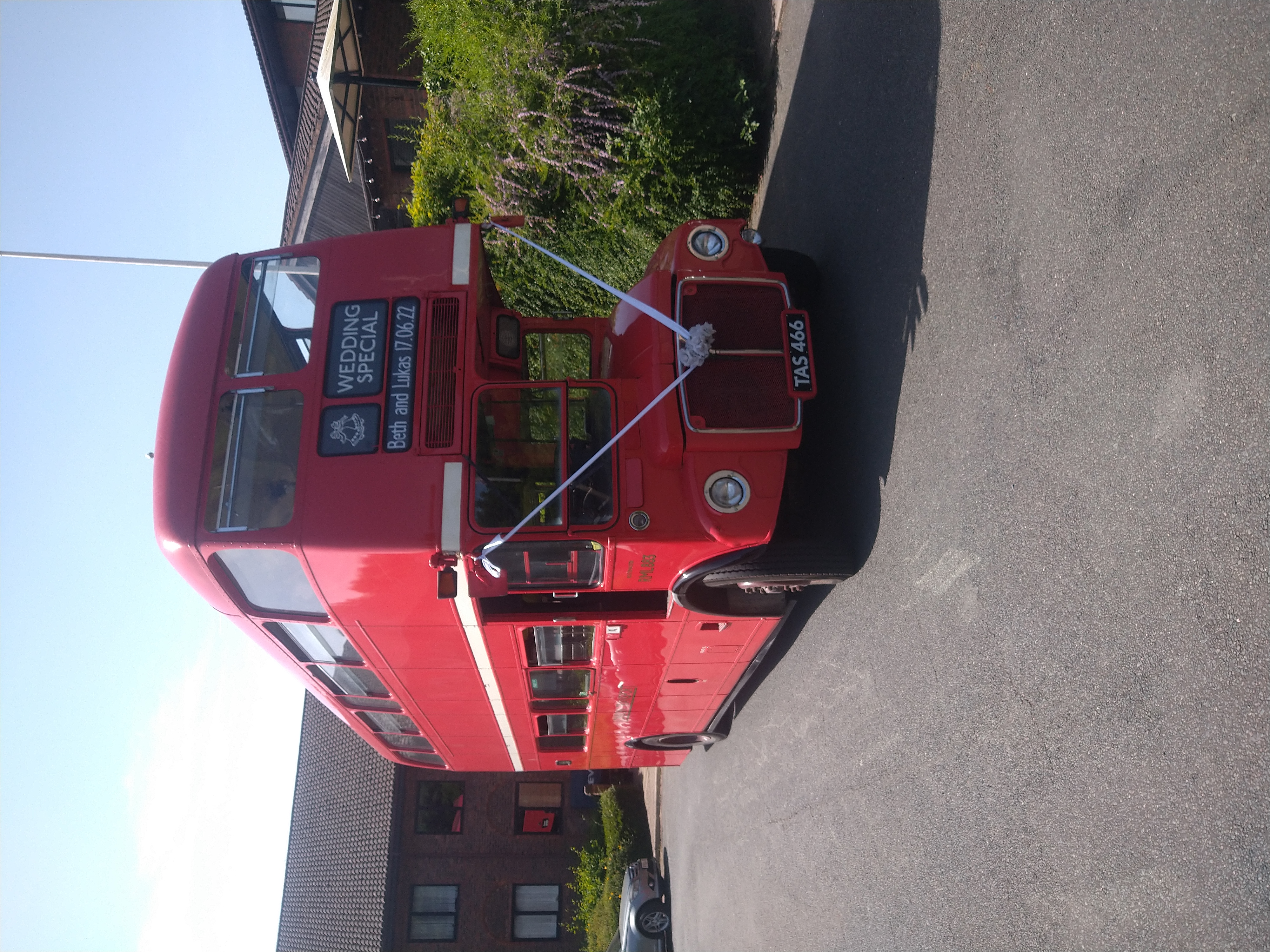 Vintage red bus company