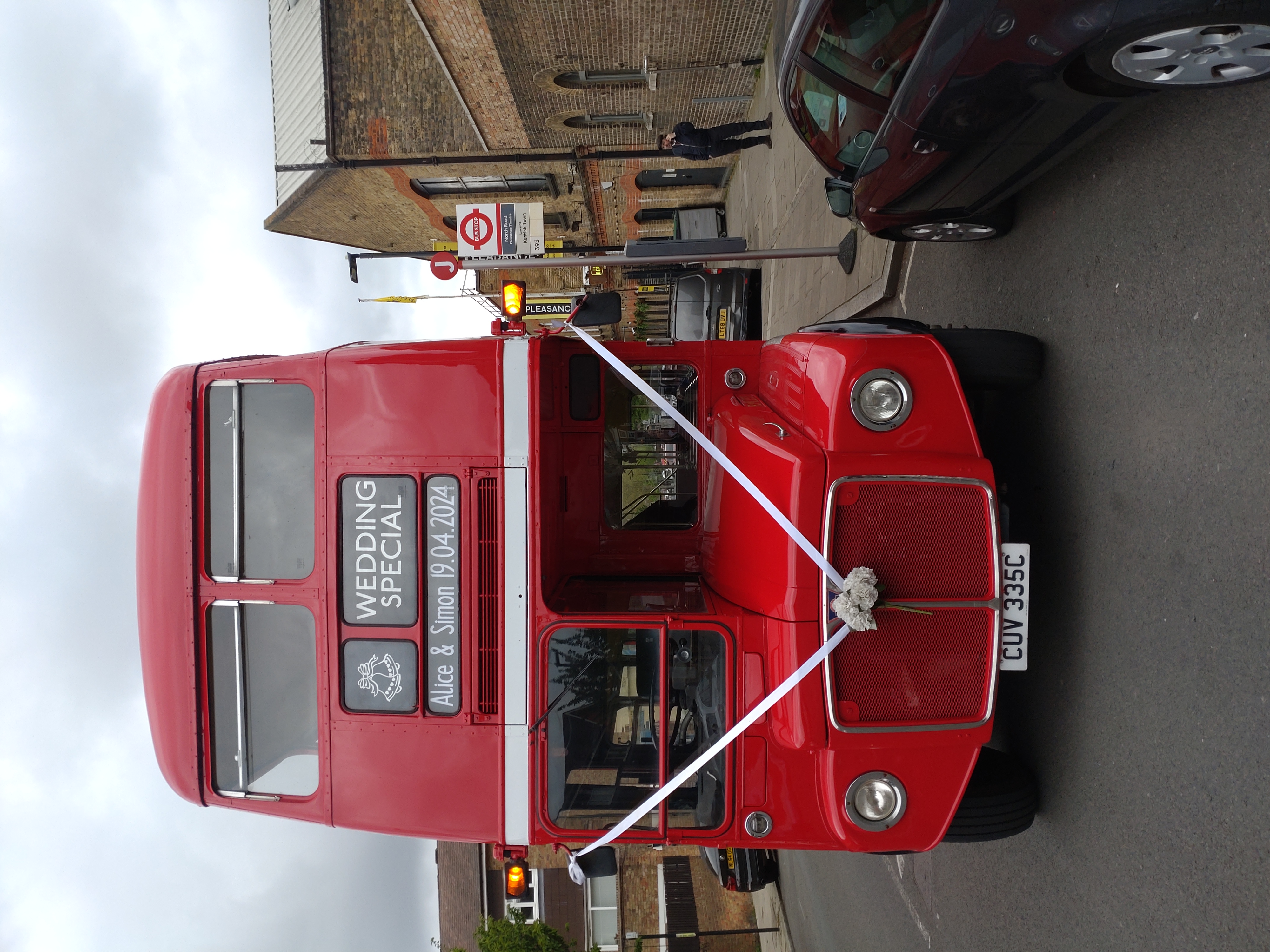 Vintage Red Bus wedding transport