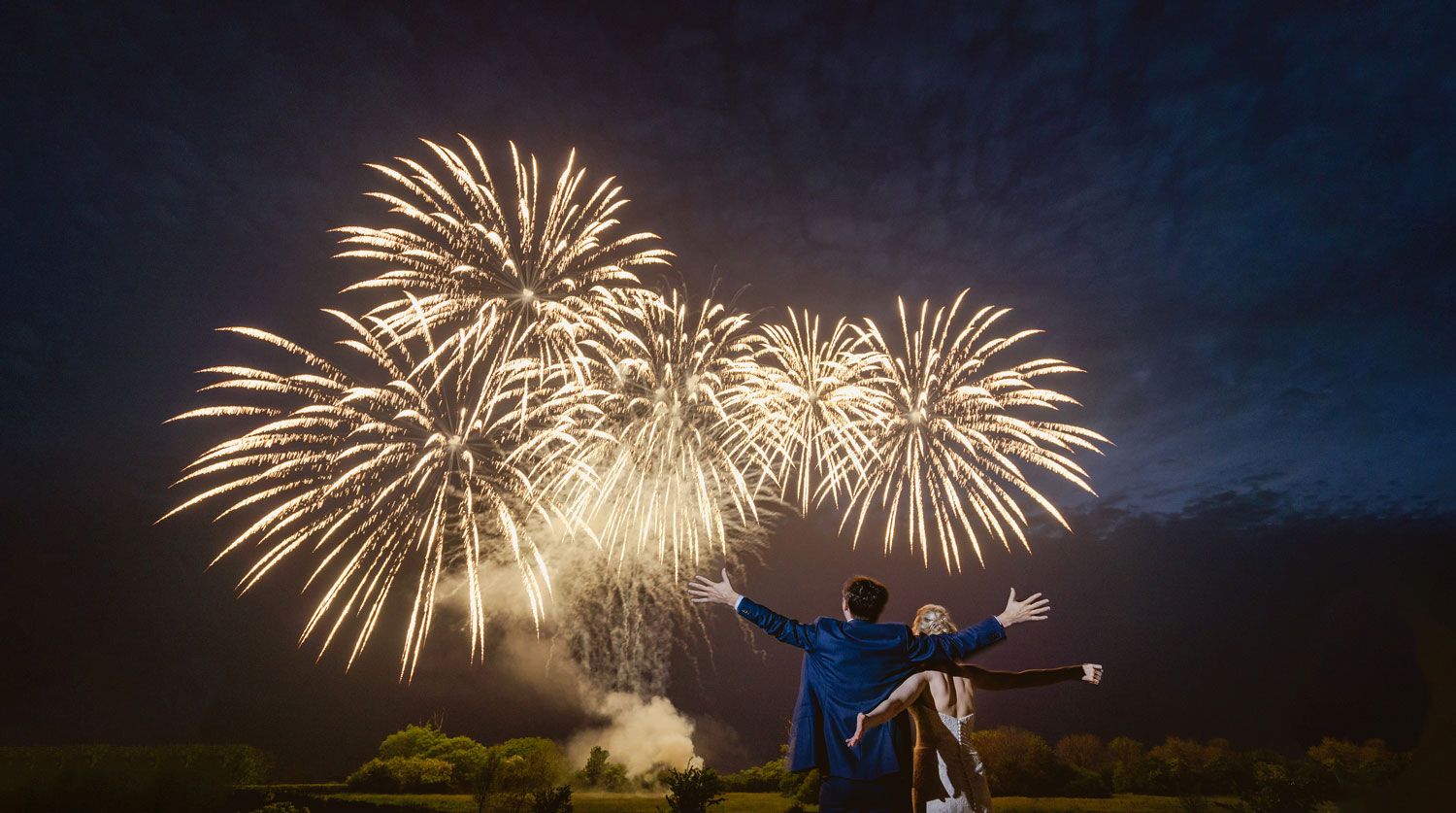 Dynamic Fireworks wedding display