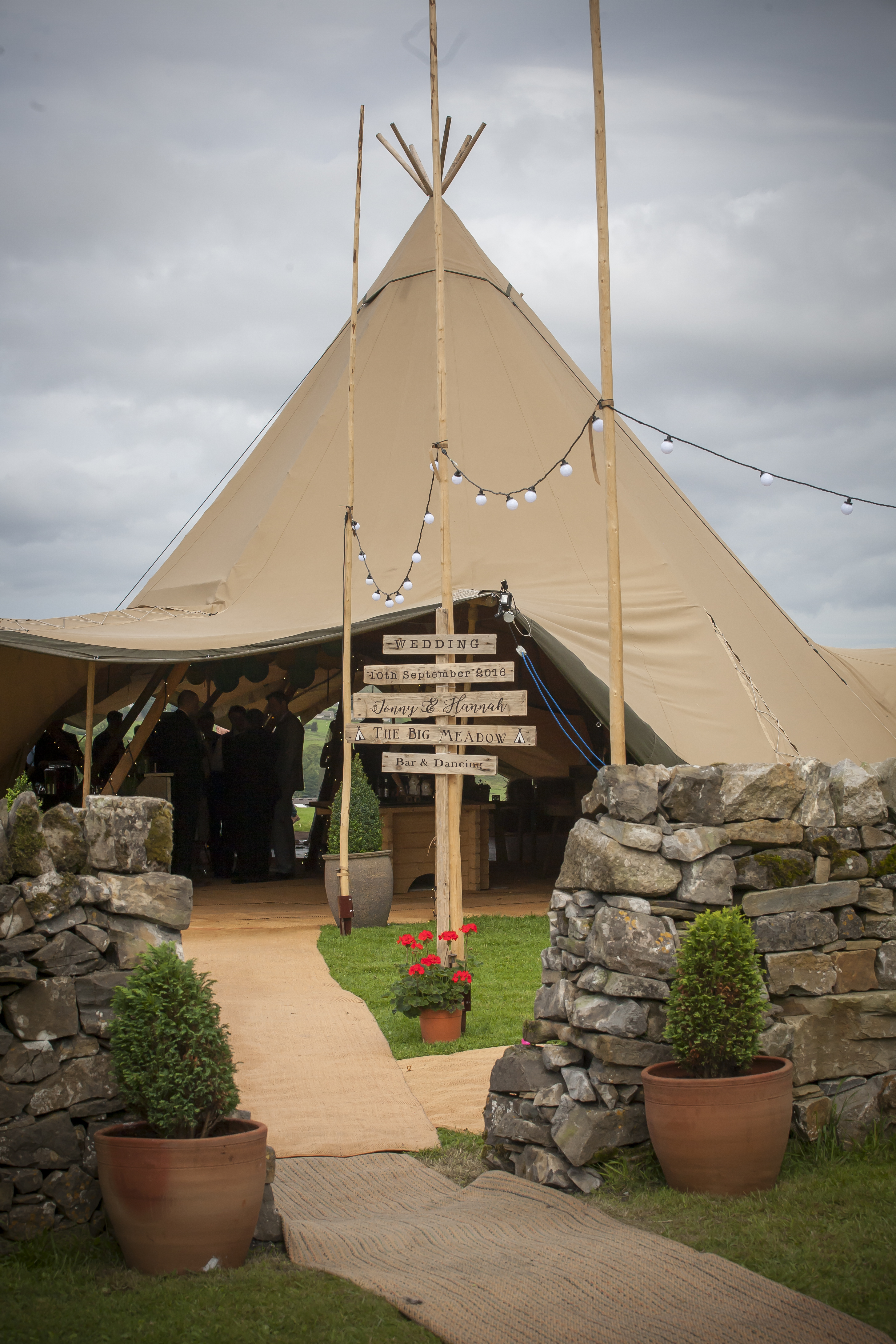 walkway with festoon