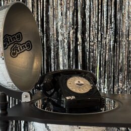 Audio guestbook with call of the disco ball set up 260x260