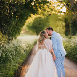 Bride and Groom kissing