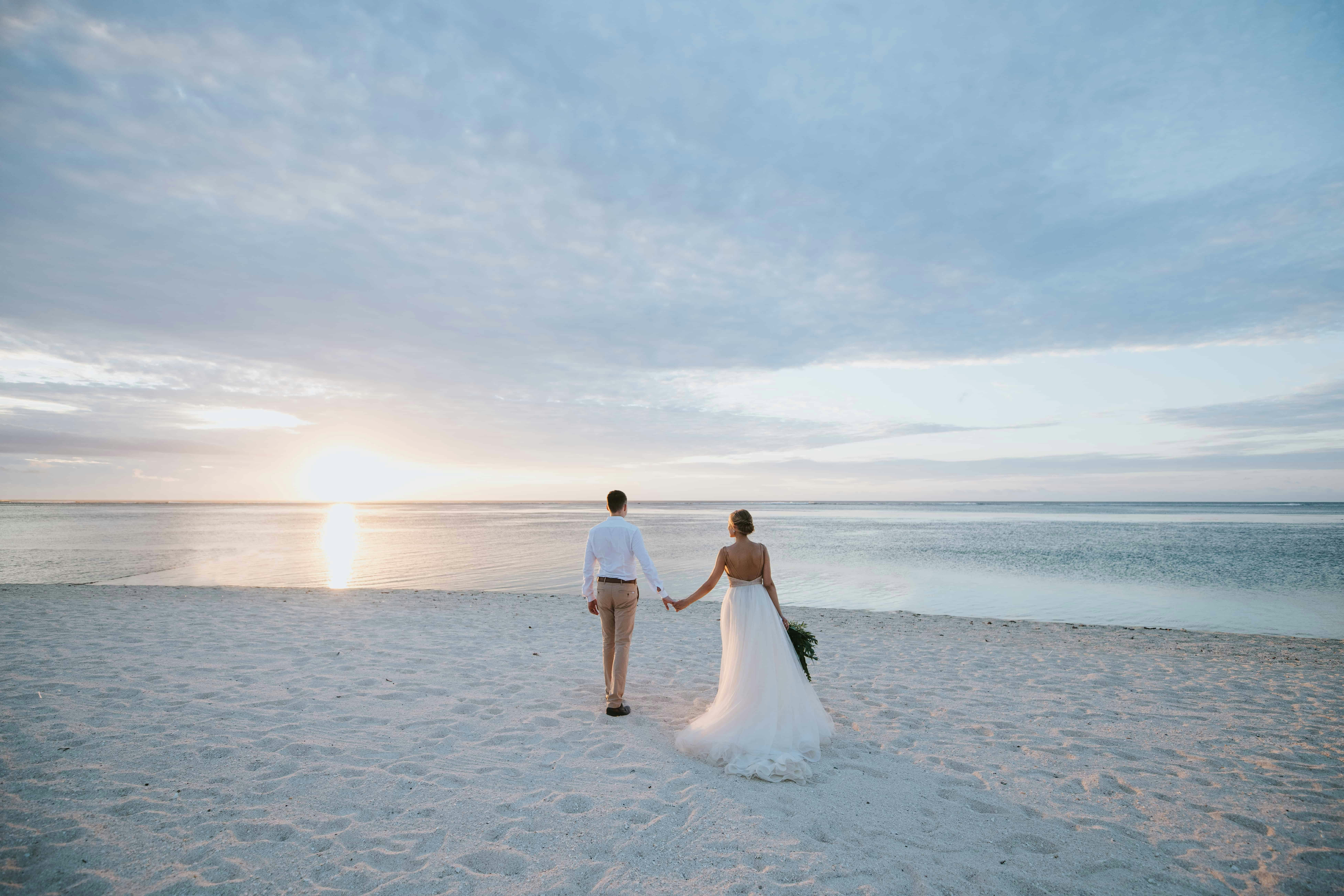 Bride and Groom on beach
