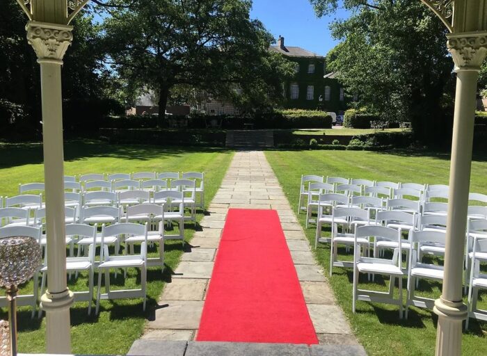 Aston Hall Hotel outdoor ceremony setting