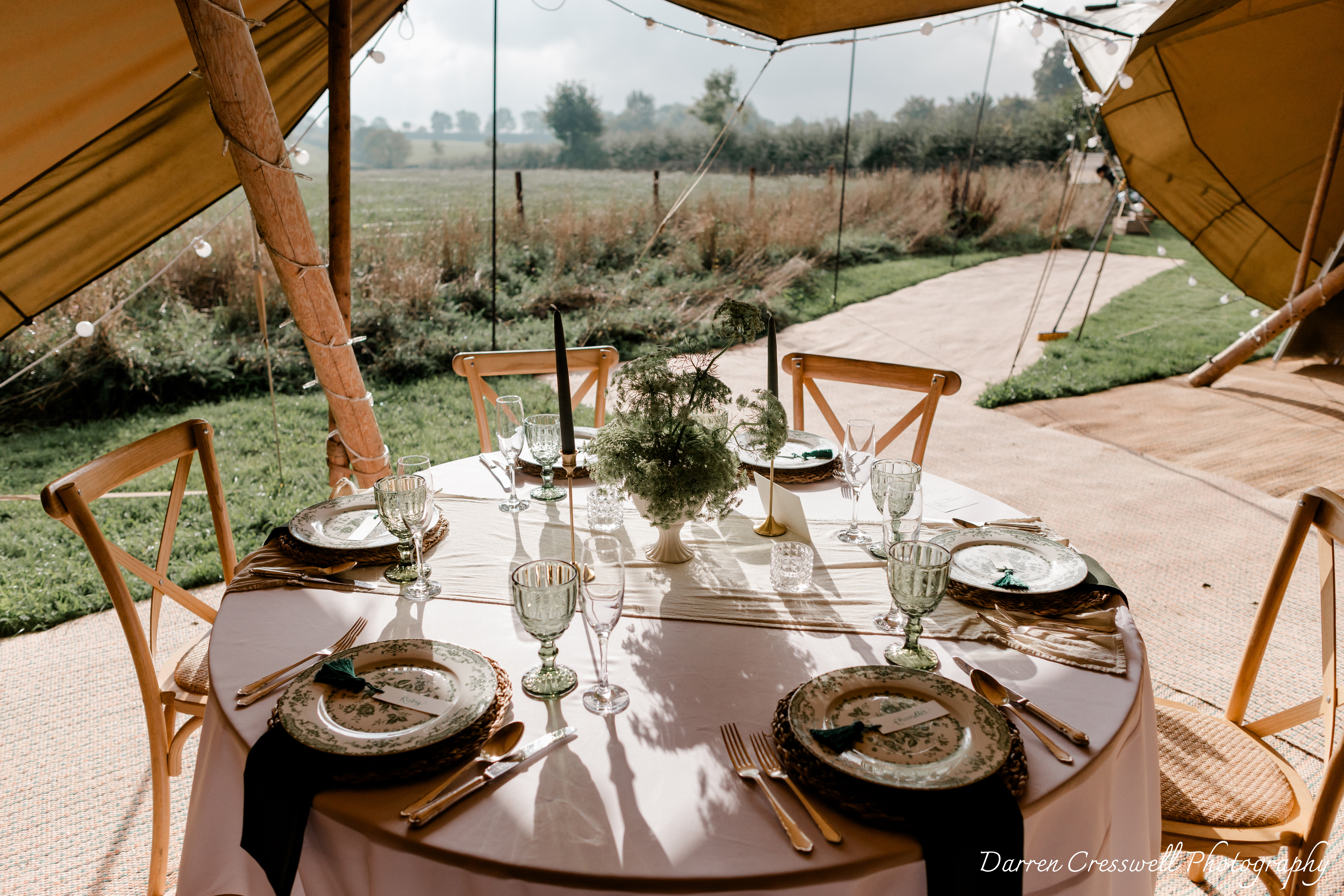 Far Reaching Countryside Views from within Tipi