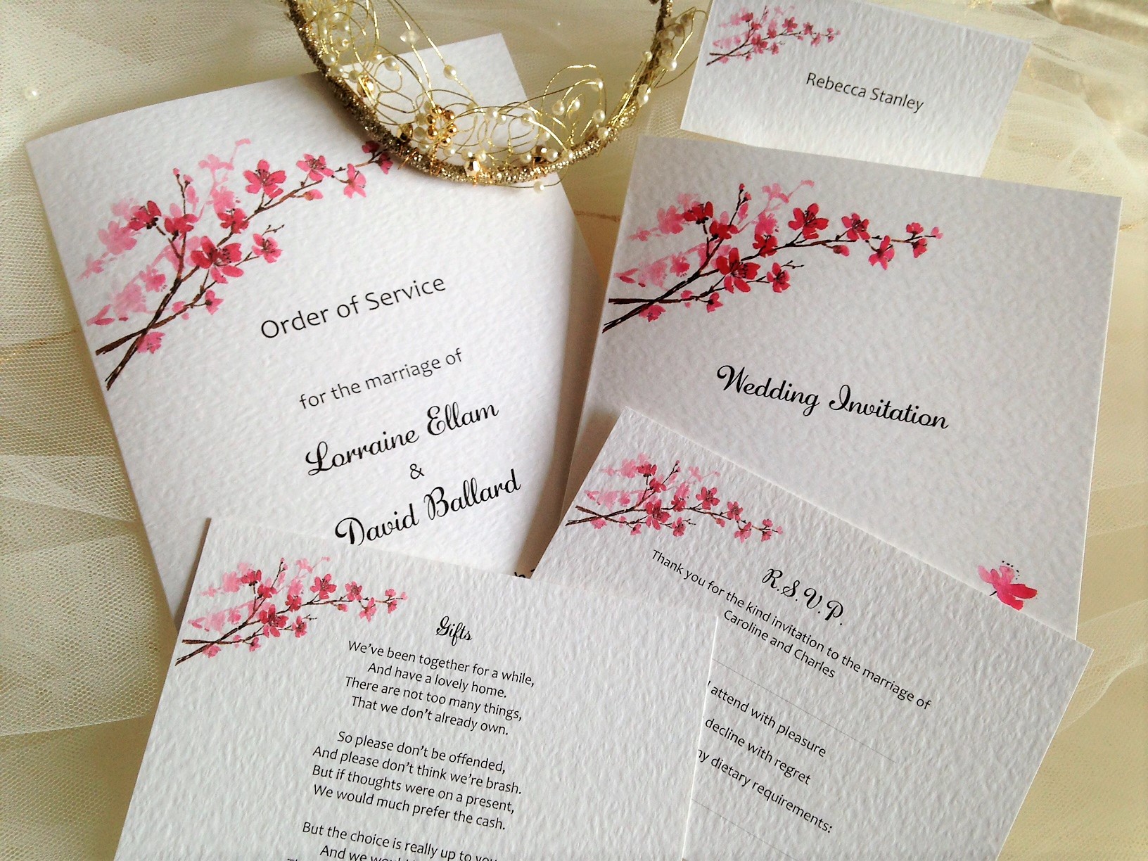 Cherry Blossom Wedding Stationery Range