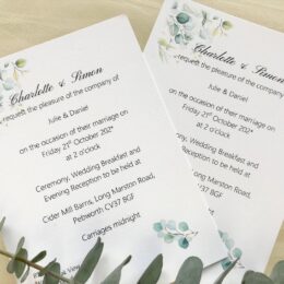 Eucalyptus Postcard Wedding Invitations 3 260x260