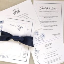 Blue Botanical Wedding Invitation Bundle