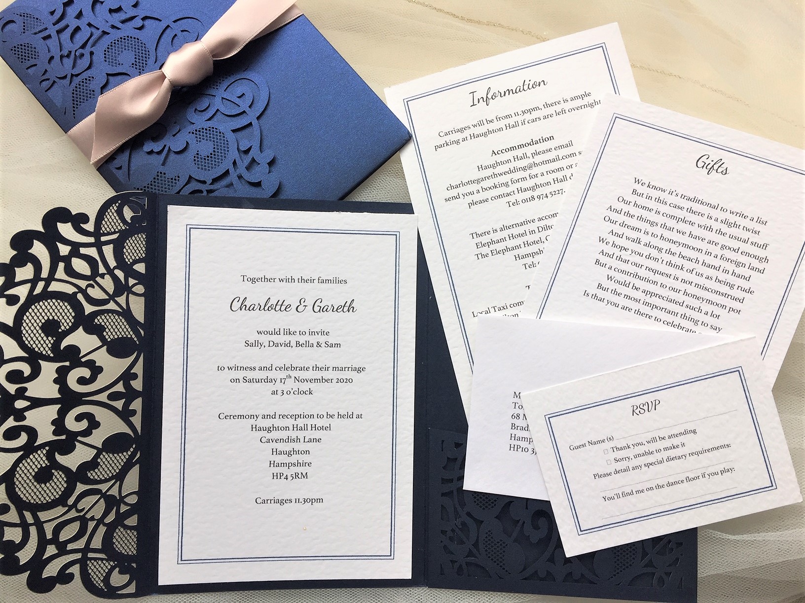 Laser Cut Pocketfold Wedding Invitations 1