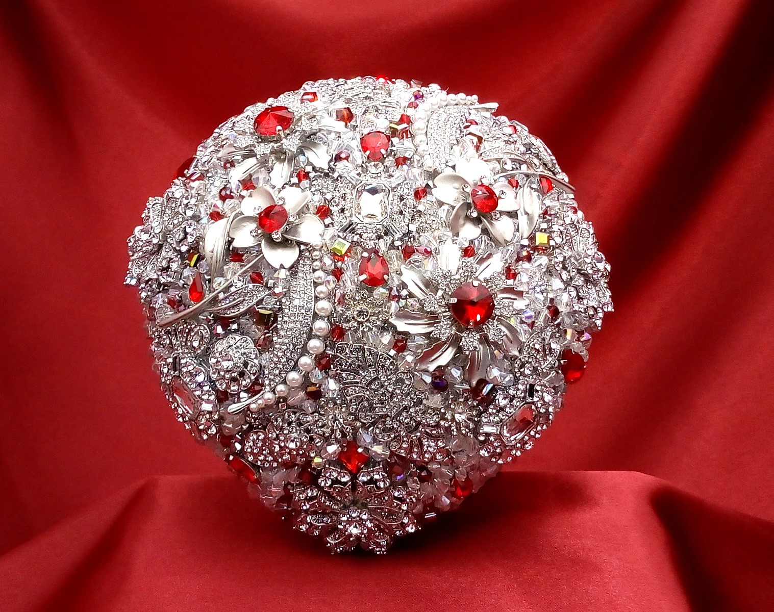 A Passion for Red Wedding Jewelled Bouquet