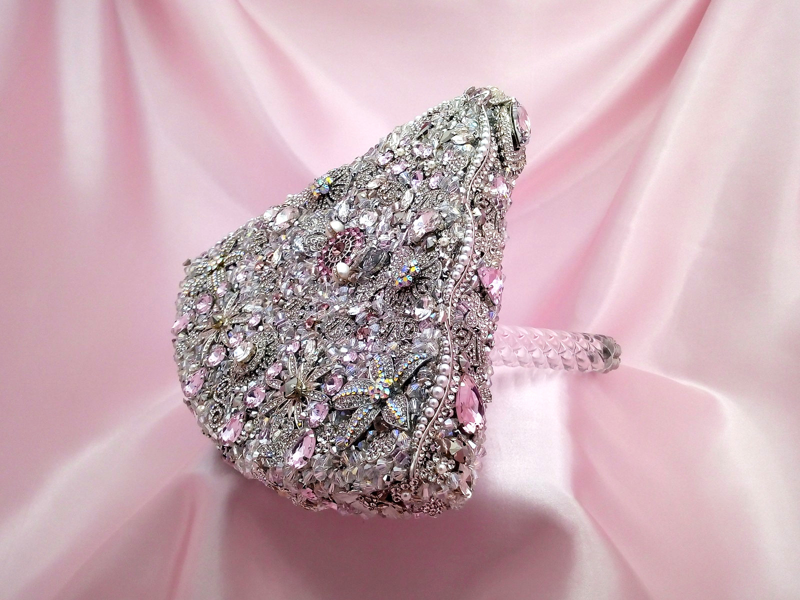 Abanico Pink Surprise Wedding Jewelled Bouquet