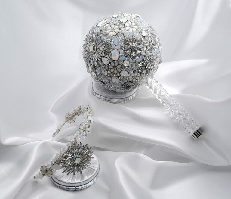 The Opal Empress Wedding Jewelled Bouquet & Headpiece Crown