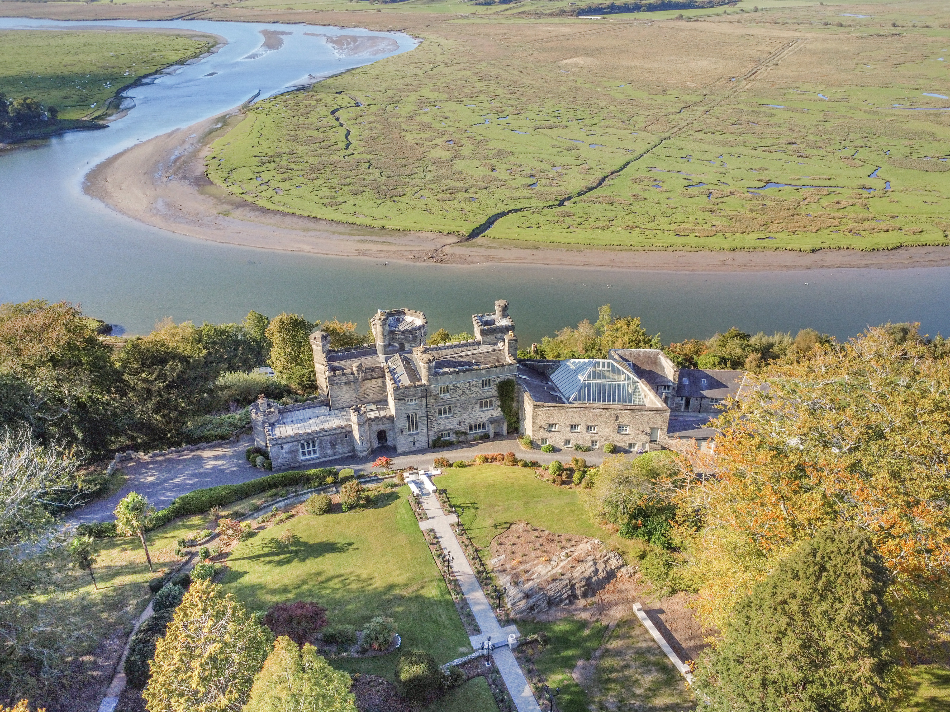 Rear castle aerial view