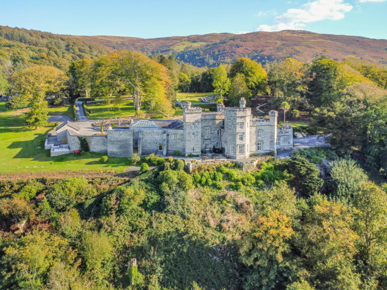 Glandyfi Castle aerial view