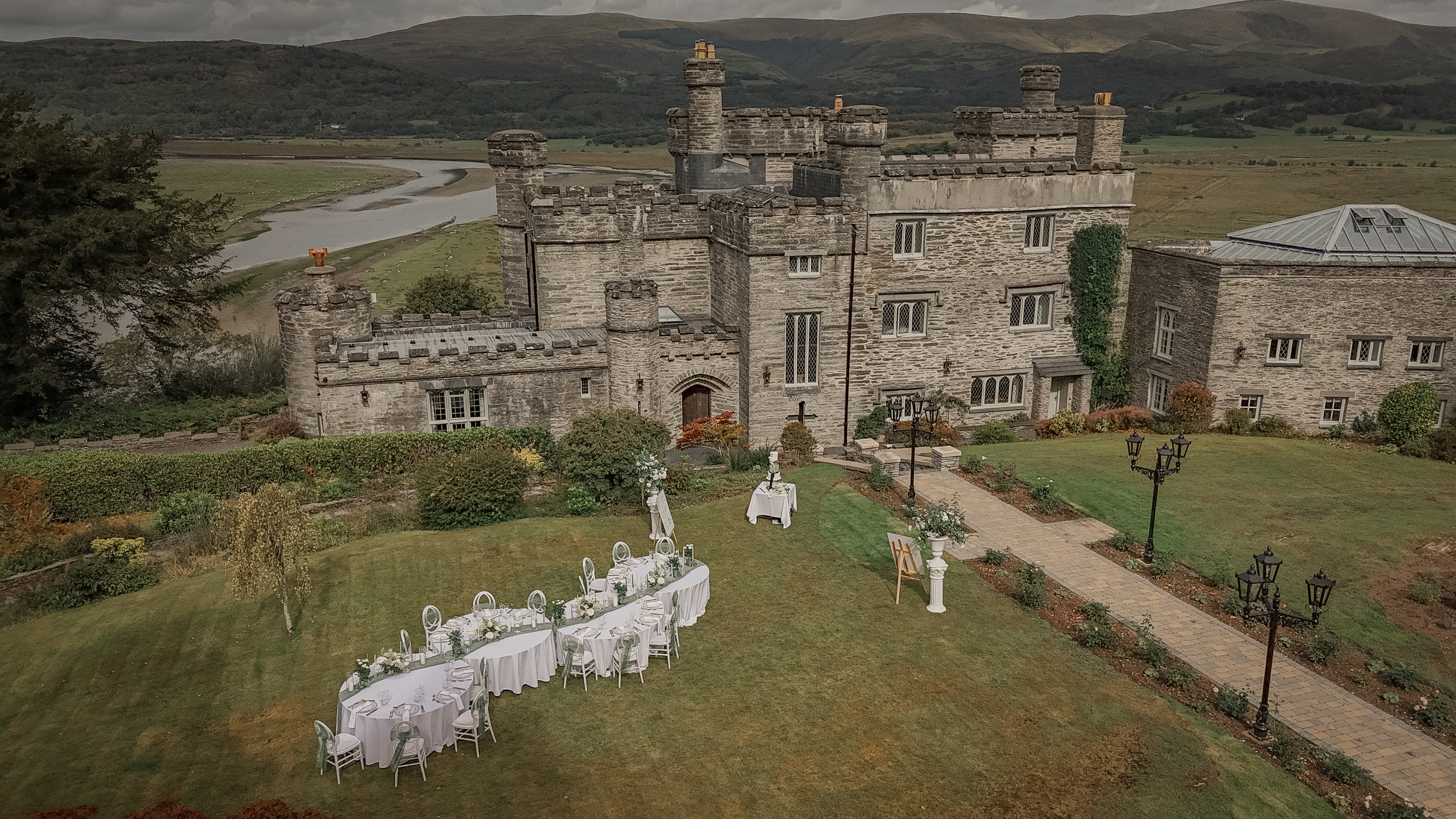 Outdoor castle reception