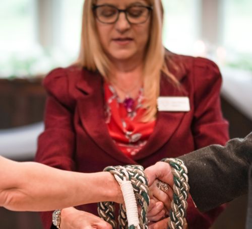 Handfasting with a cord