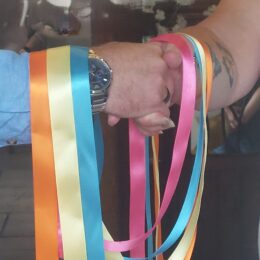 Handfasting with ribbons