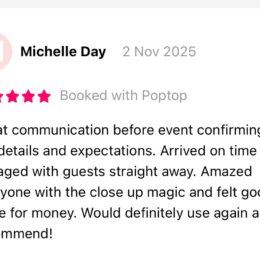 cambridge magician client testimonial 260x260